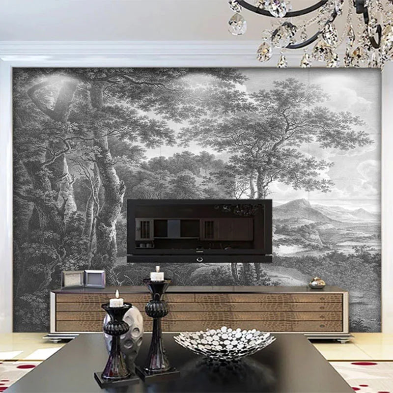 Custom Photo Wallpaper Painted Black