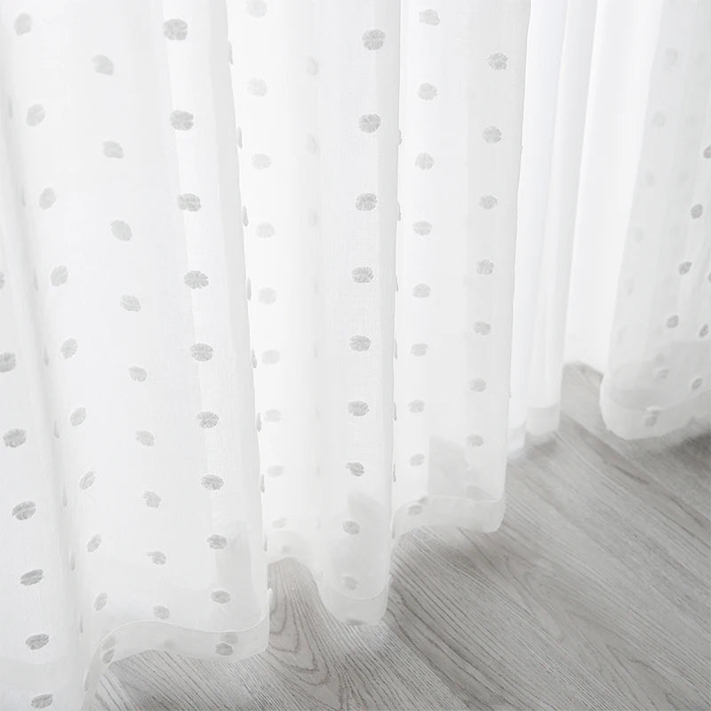 Snowflake White Tulle Curtains For