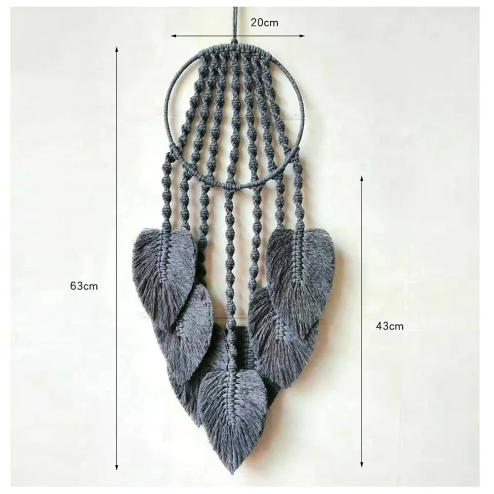 Feather Leaf Macrame Hoop Dream