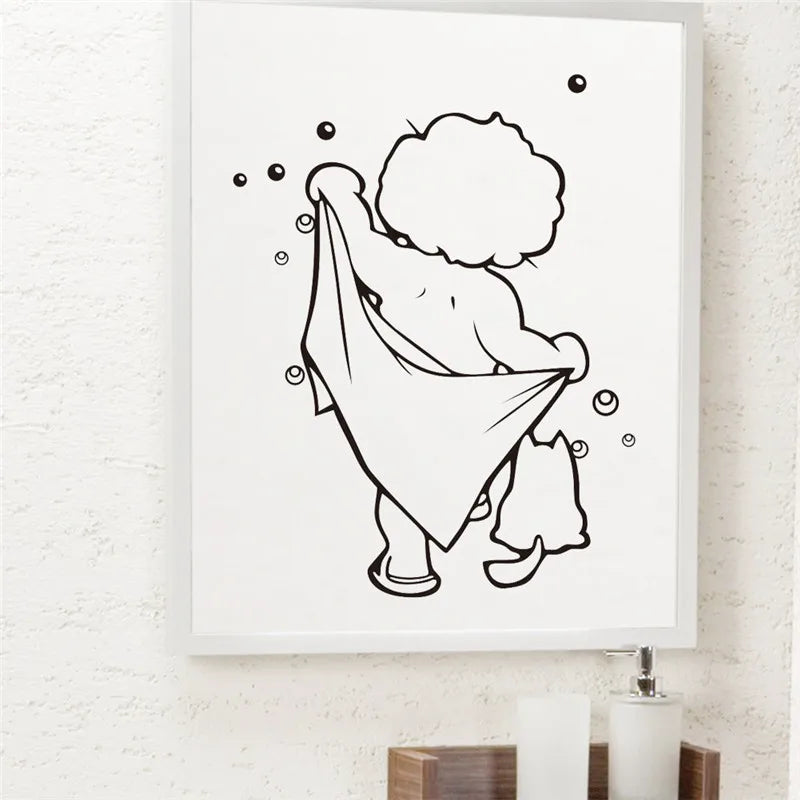 Bathroom Wall Stickers Door Decor