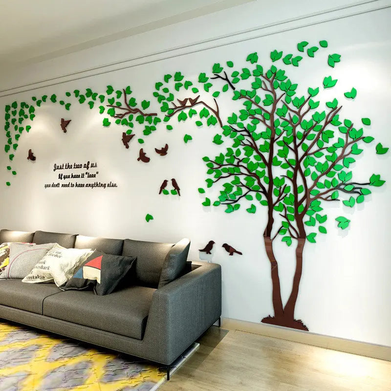 3D Tree Acrylic Mirror Wall Sticke