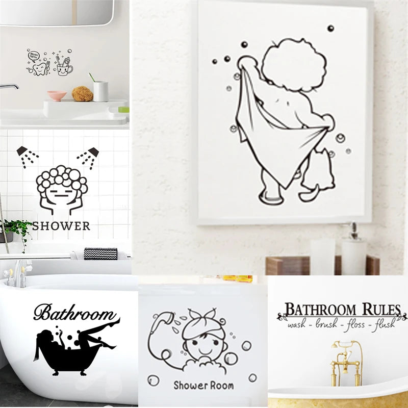 Bathroom Wall Stickers Door Decor