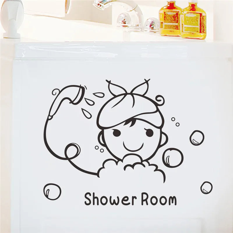 Bathroom Wall Stickers Door Decor