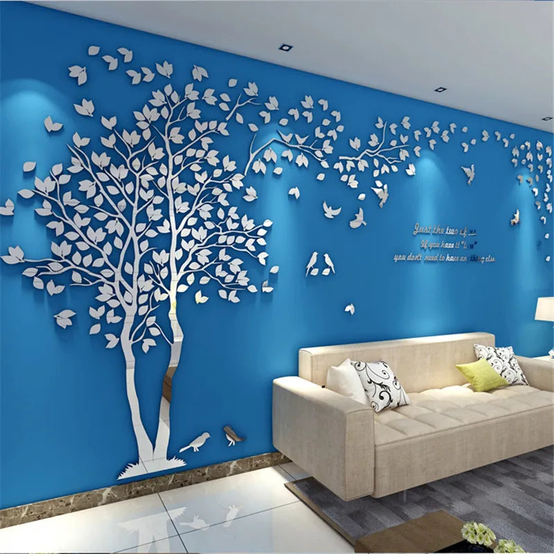 3D Tree Acrylic Mirror Wall Sticke