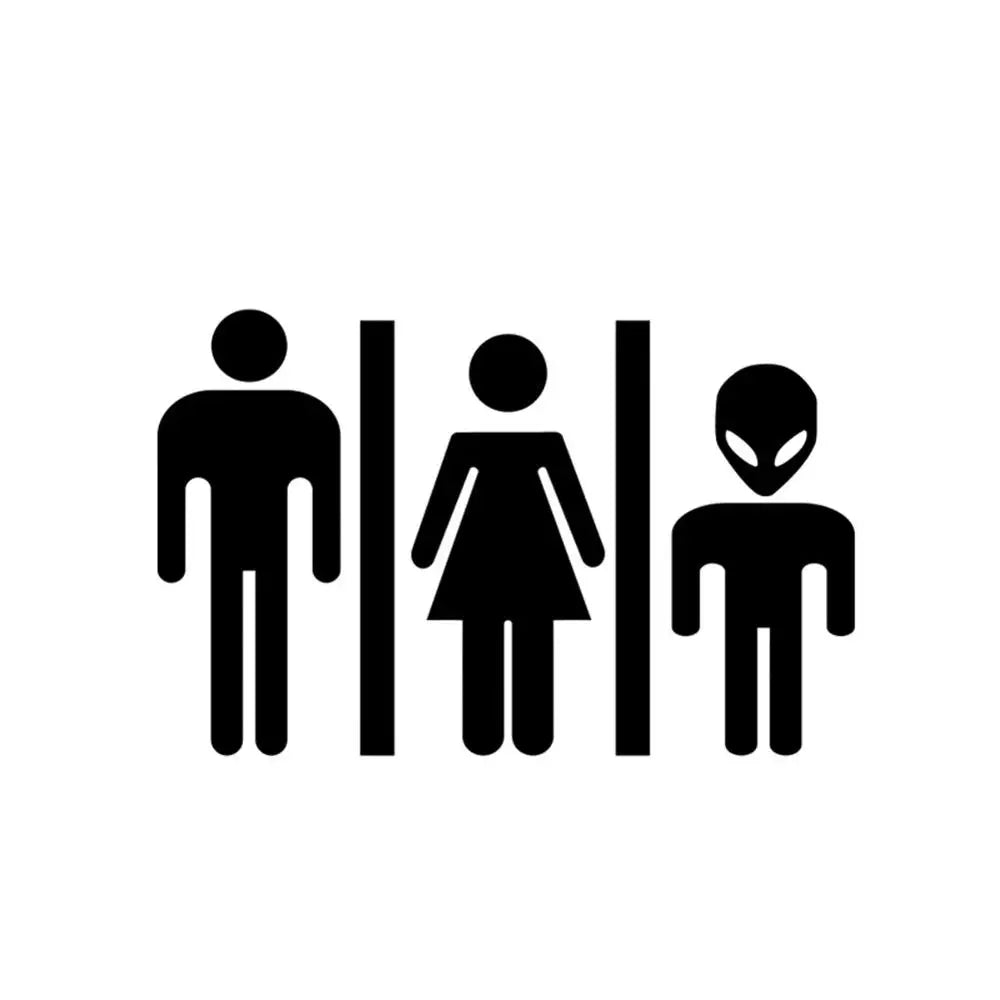 Male Female Alien Toilet Signs Wall Sticker