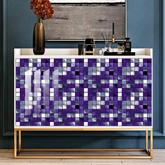 10pcs Purple Mosaic Hard Tiles Sticker