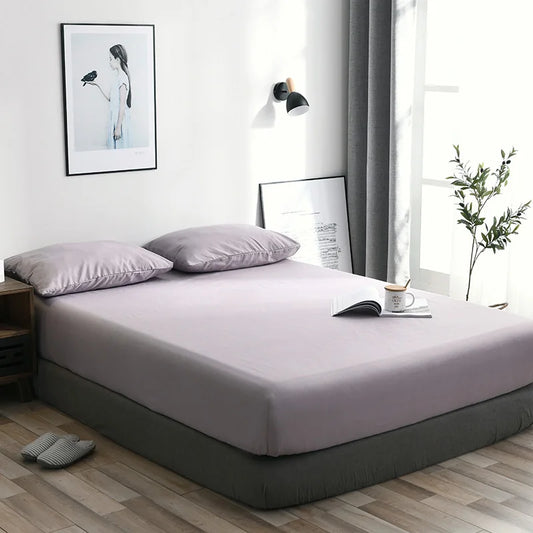 Solid Color Sanding Bed polyester Mattress Size Bedsheet