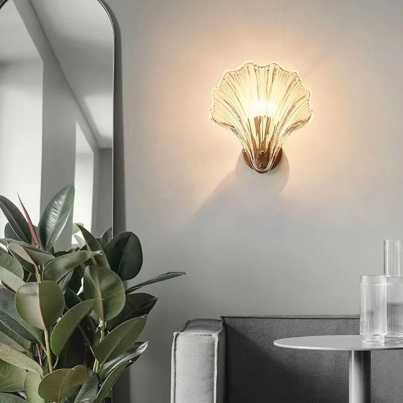 Glass Shell Wall Lamp