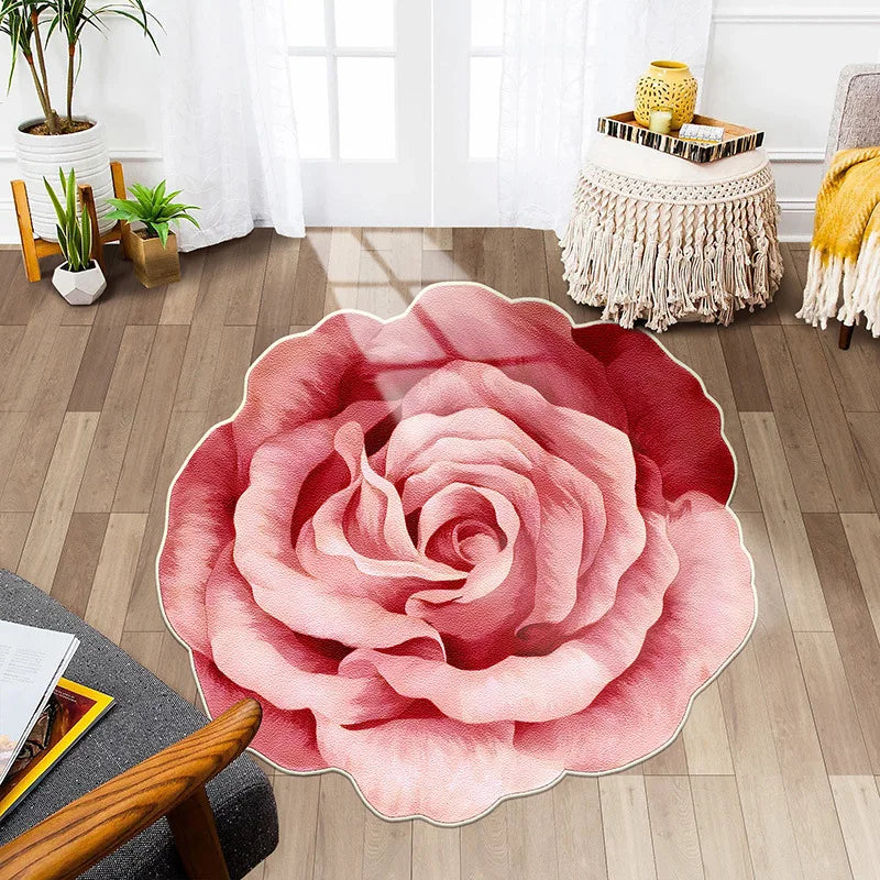 Flower Shape Carpet Soft Round Kitchen Floor Mat