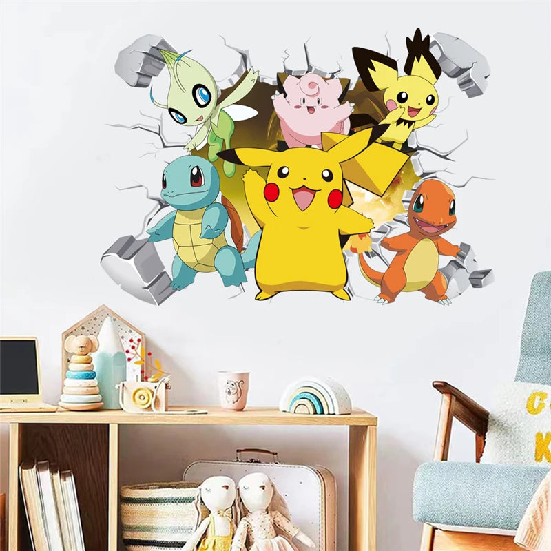 Cartoon Pikachu Wall Stickers