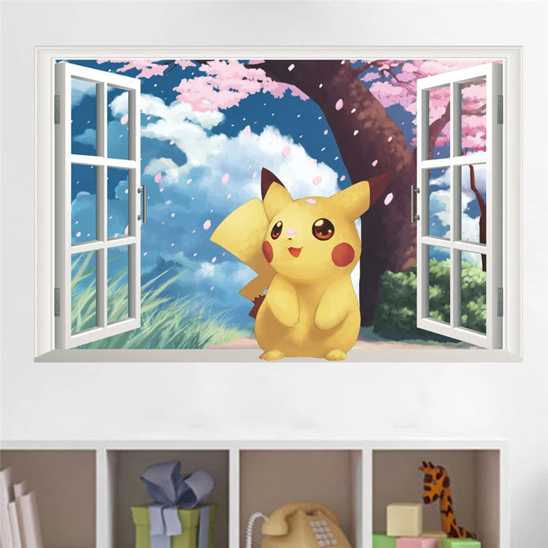 Cartoon Pikachu 3D Wall Sticker