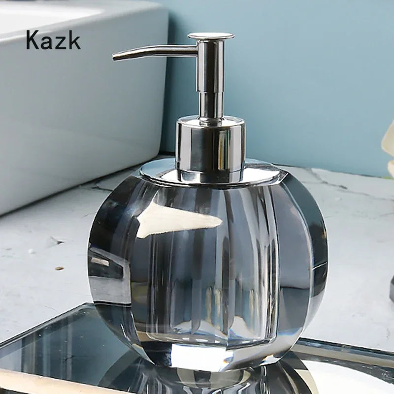 High End Crystal Glass Bathroom Accessories Set