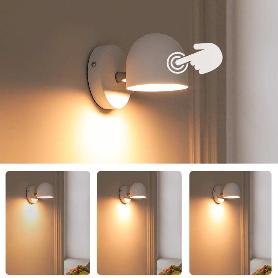 LED Indoor Wall lamp 350° Ratable Touch Dimming