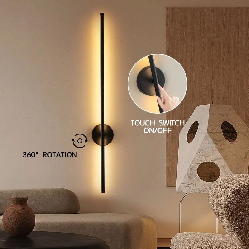 Black Touch Switch Dimming LED Wall Lamp Wall Lights