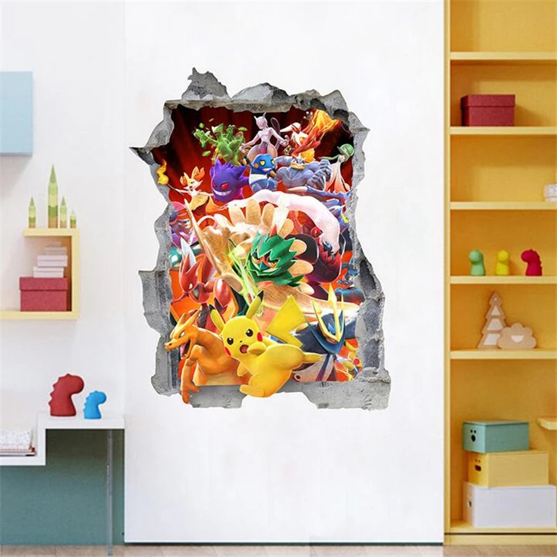 Cartoon Pikachu 3D Wall Sticker