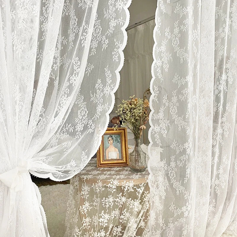 Pastoral White Tulle Sheer Window