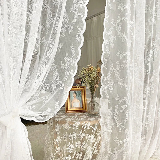 Pastoral White Tulle Sheer Window