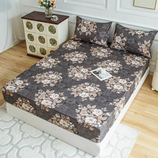 Brown flowers  Pattern Bedsheet