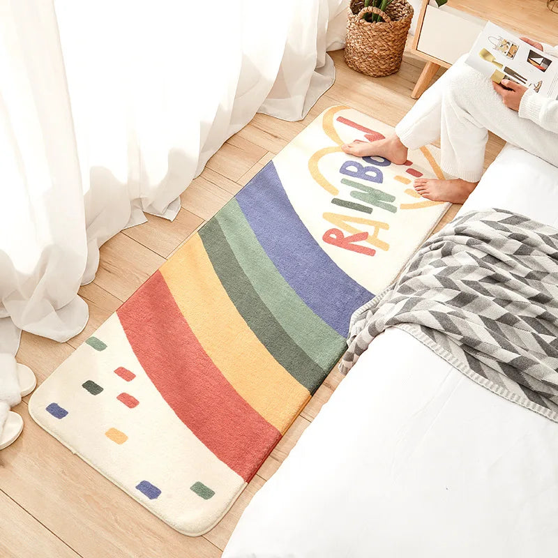 Cartoon Rainbow Bedroom Bedside Floor Mat Home