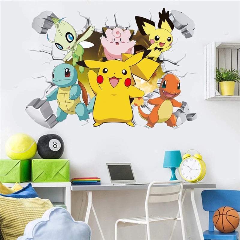 Cartoon Pikachu Wall Stickers