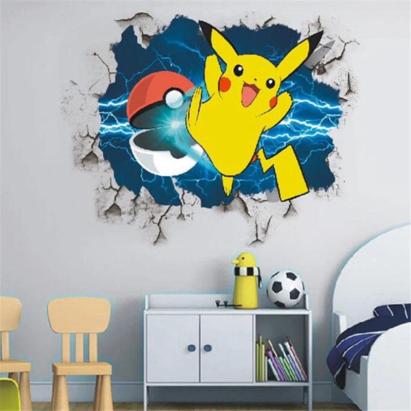 Cartoon Pikachu 3D Wall Sticker