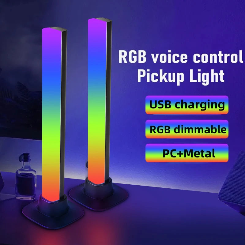 Computer Desktop Colorful Voice Controlled Music Rhythm Light