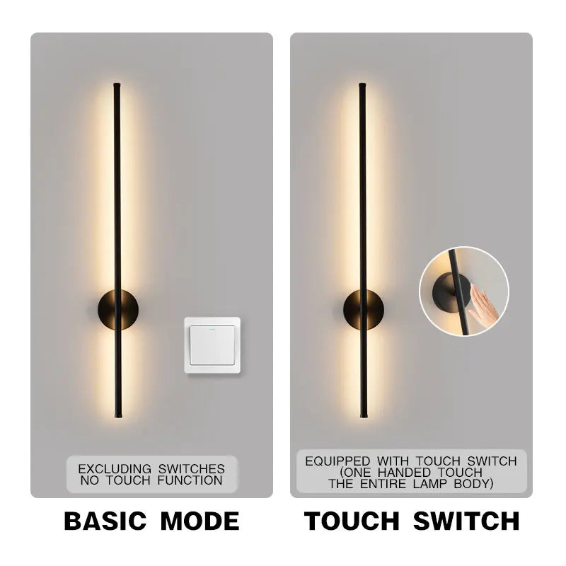 Black Touch Switch Dimming LED Wall Lamp Wall Lights