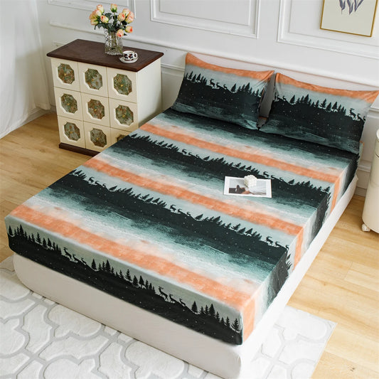 Forest Elk Pattern Frosted  Bedroom