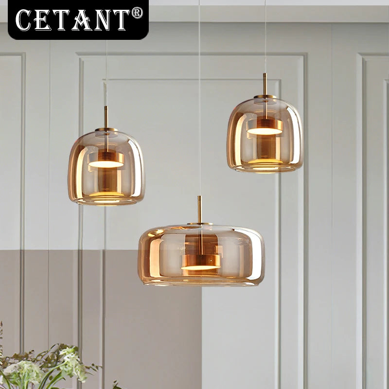 LED Glass Pendant Light Luxury Hanging Lamps