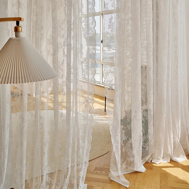 Pastoral White Tulle Sheer Window