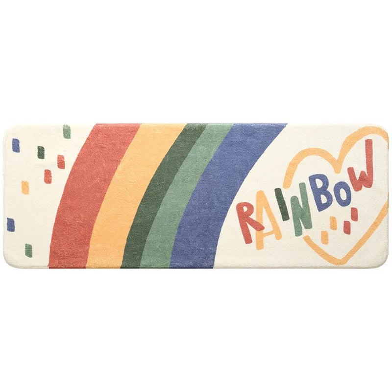 Cartoon Rainbow Bedroom Bedside Floor Mat Home