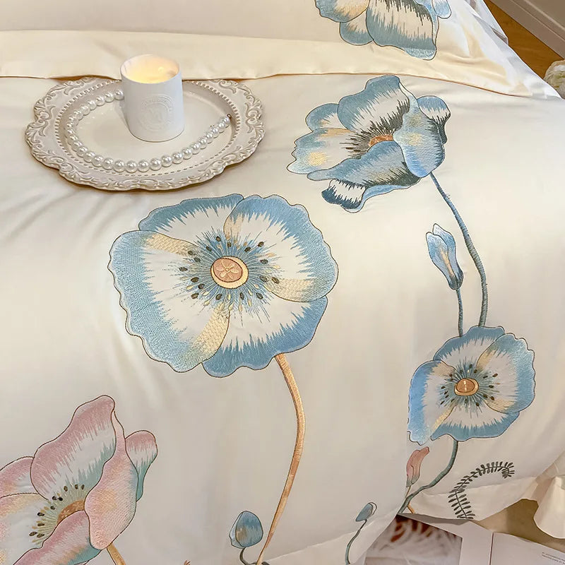 Egyptian Cotton Bedding Embroidery Double Set