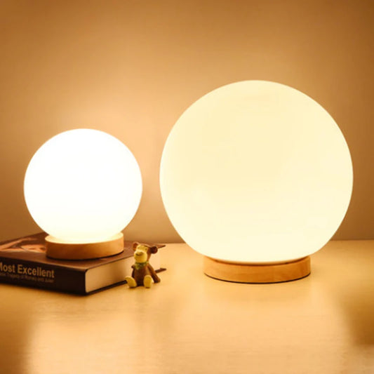 Glass Ball Table Lamp White