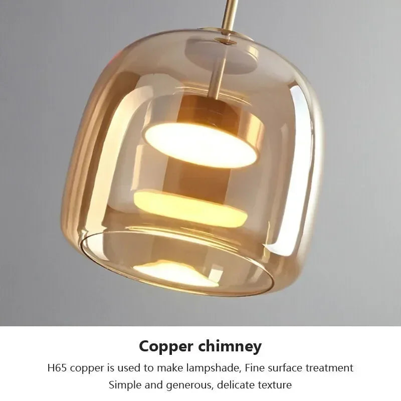 LED Glass Pendant Light Luxury Hanging Lamps