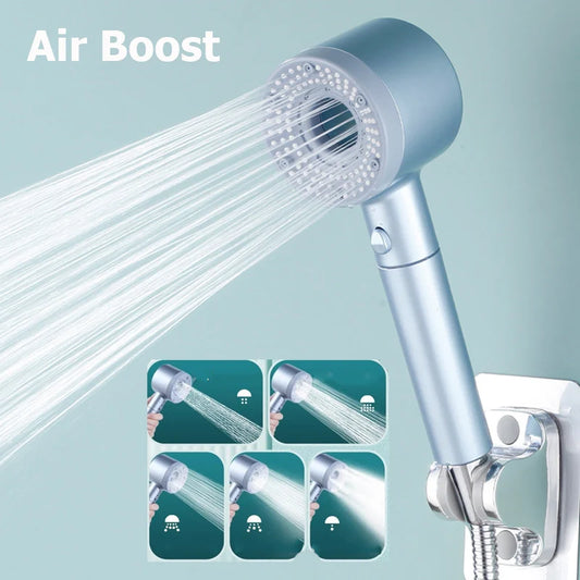 New Booster Shower Head 5 Modes Adjustable