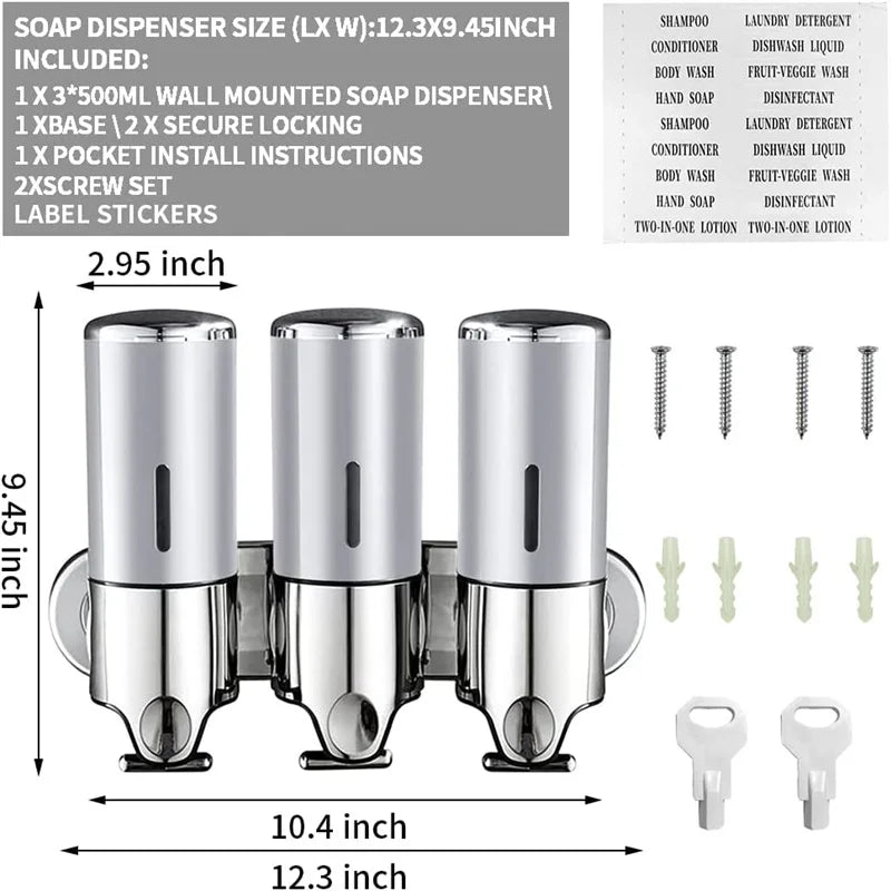 Wall-Mount Bathroom Shampoo Dispenser