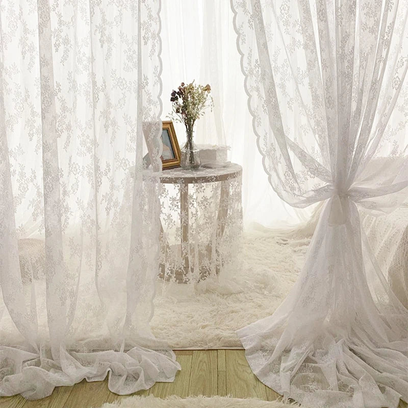 Pastoral White Tulle Sheer Window