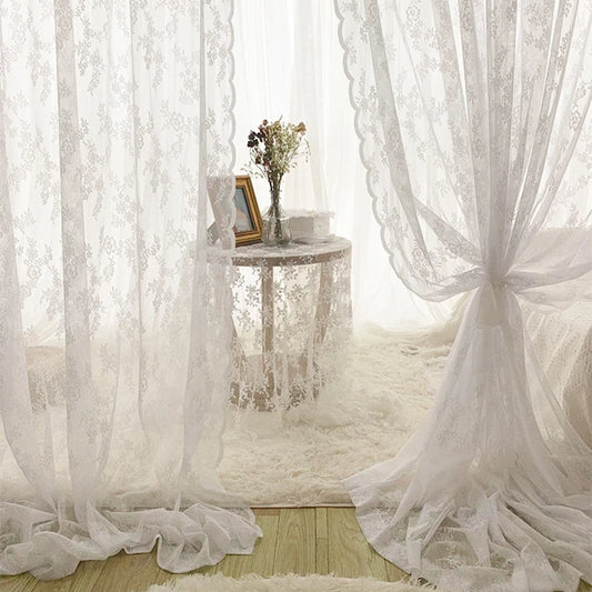 Pastoral White Tulle Sheer Window