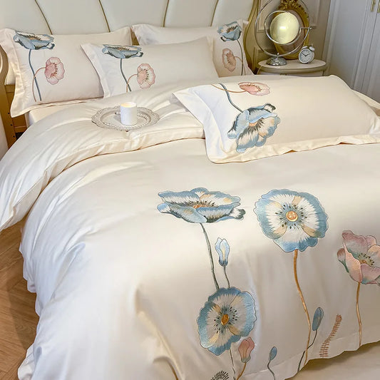 Egyptian Cotton Bedding Embroidery Double Set